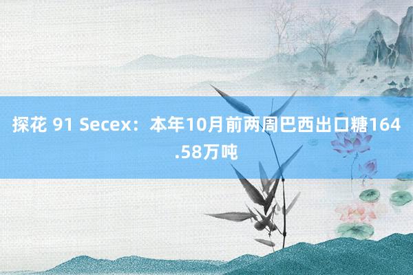 探花 91 Secex：本年10月前两周巴西出口糖164.58万吨