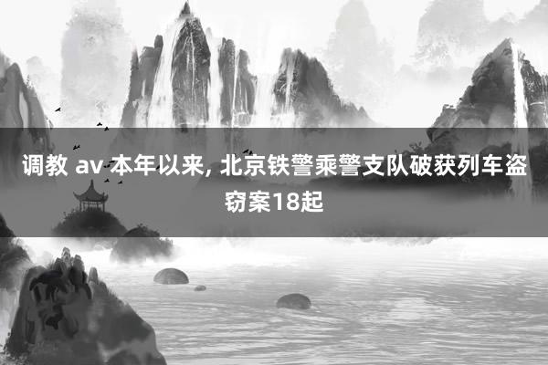 调教 av 本年以来, 北京铁警乘警支队破获列车盗窃案18起