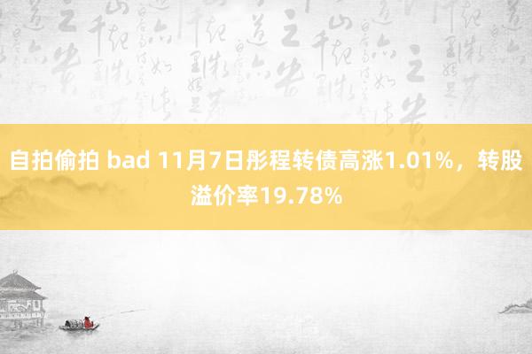 自拍偷拍 bad 11月7日彤程转债高涨1.01%，转股溢价率19.78%