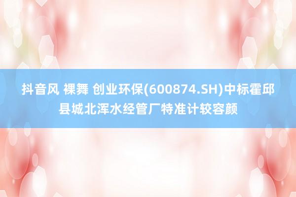抖音风 裸舞 创业环保(600874.SH)中标霍邱县城北浑水经管厂特准计较容颜