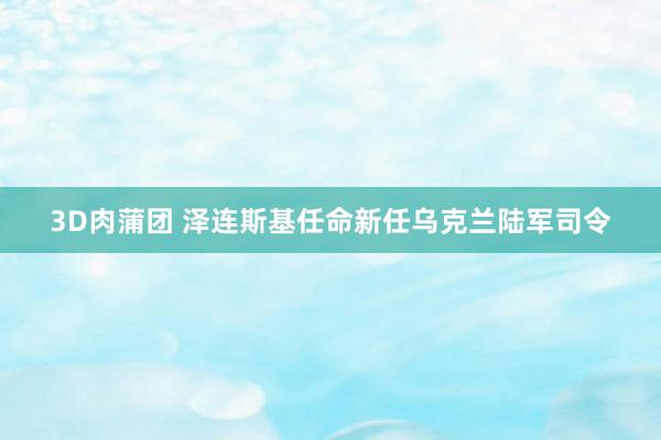 3D肉蒲团 泽连斯基任命新任乌克兰陆军司令