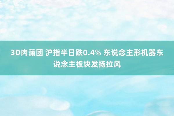 3D肉蒲团 沪指半日跌0.4% 东说念主形机器东说念主板块发扬拉风