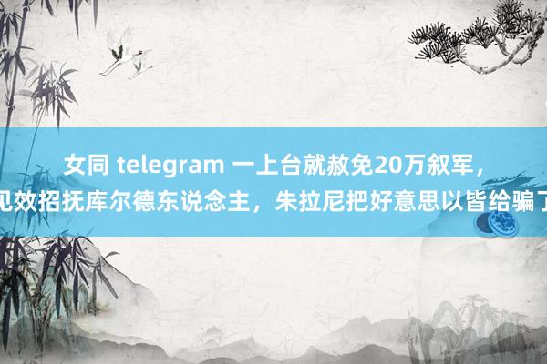女同 telegram 一上台就赦免20万叙军，见效招抚库尔德东说念主，朱拉尼把好意思以皆给骗了