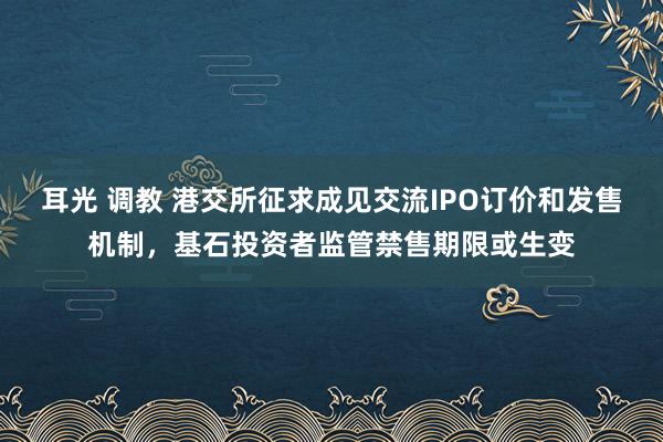 耳光 调教 港交所征求成见交流IPO订价和发售机制，基石投资者监管禁售期限或生变