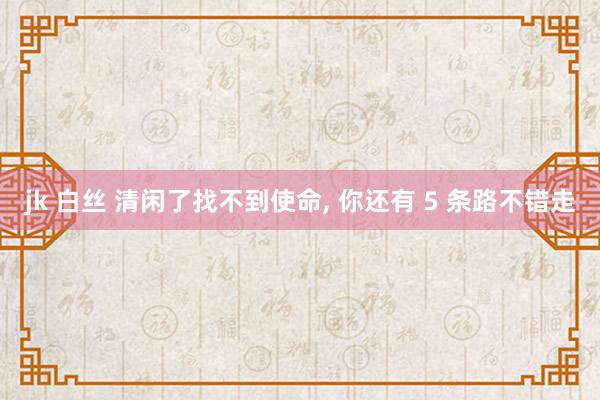 jk 白丝 清闲了找不到使命, 你还有 5 条路不错走