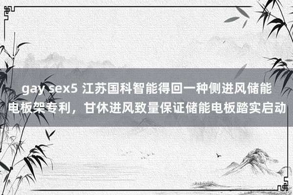gay sex5 江苏国科智能得回一种侧进风储能电板架专利，甘休进风致量保证储能电板踏实启动