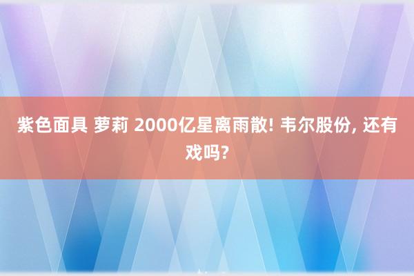 紫色面具 萝莉 2000亿星离雨散! 韦尔股份, 还有戏吗?