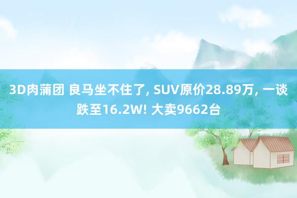 3D肉蒲团 良马坐不住了, SUV原价28.89万, 一谈跌至16.2W! 大卖9662台