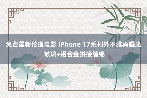 免费最新伦理电影 iPhone 17系列外不雅再曝光 玻璃+铝合金拼接缠绵