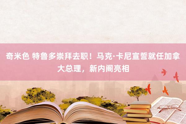奇米色 特鲁多崇拜去职！马克·卡尼宣誓就任加拿大总理，新内阁亮相
