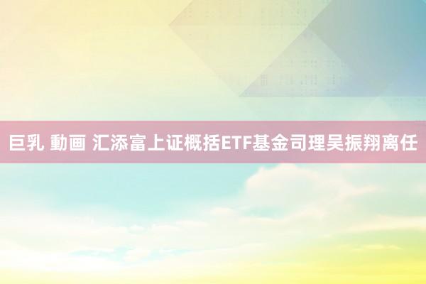 巨乳 動画 汇添富上证概括ETF基金司理吴振翔离任