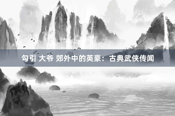 勾引 大爷 郊外中的英豪：古典武侠传闻