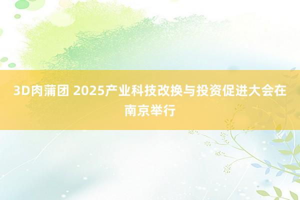 3D肉蒲团 2025产业科技改换与投资促进大会在南京举行