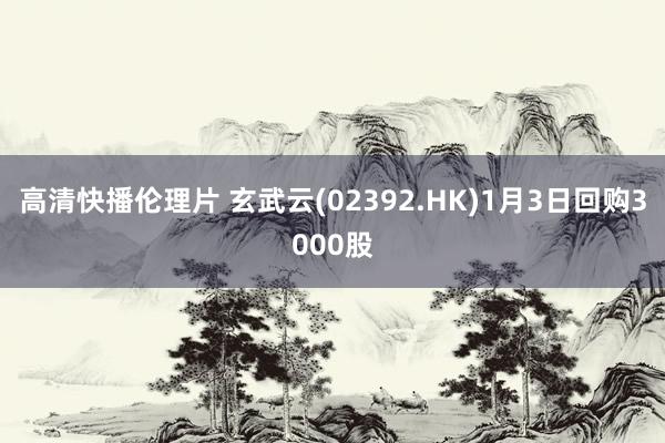 高清快播伦理片 玄武云(02392.HK)1月3日回购3000股
