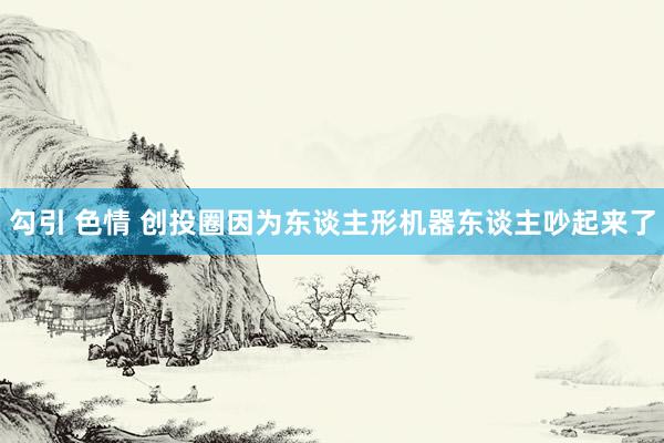 勾引 色情 创投圈因为东谈主形机器东谈主吵起来了