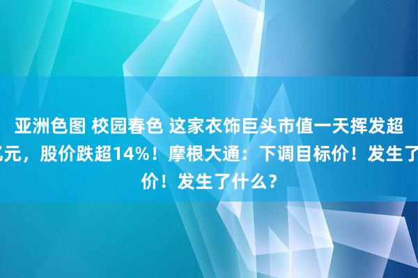 亚洲色图 校园春色 这家衣饰巨头市值一天挥发超400亿元，股价跌超14%！摩根大通：下调目标价！发生了什么？