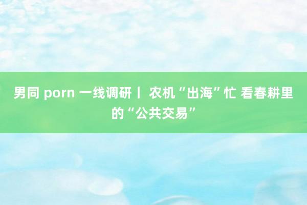 男同 porn 一线调研丨 农机“出海”忙 看春耕里的“公共交易”