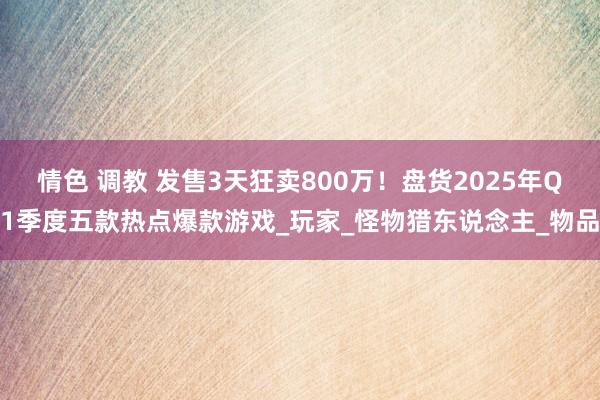 情色 调教 发售3天狂卖800万！盘货2025年Q1季度五款热点爆款游戏_玩家_怪物猎东说念主_物品