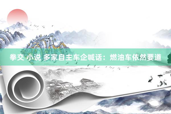 拳交 小说 多家自主车企喊话：燃油车依然要道