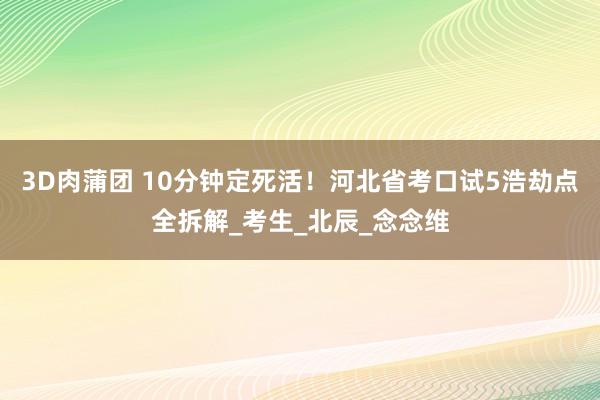 3D肉蒲团 10分钟定死活！河北省考口试5浩劫点全拆解_考生_北辰_念念维