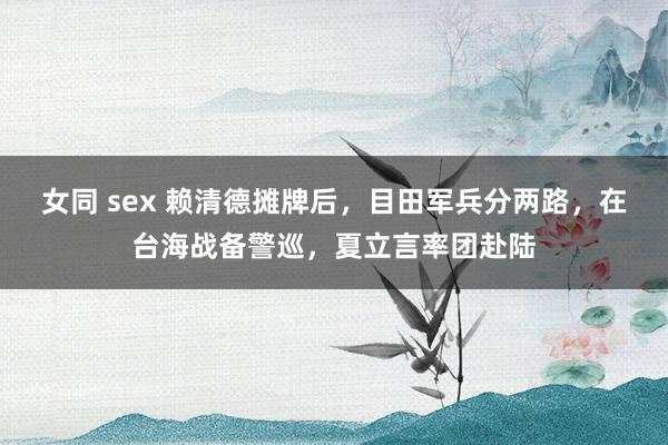 女同 sex 赖清德摊牌后，目田军兵分两路，在台海战备警巡，夏立言率团赴陆