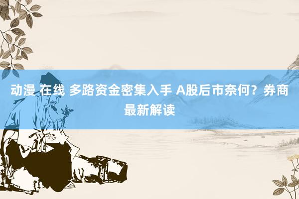 动漫 在线 多路资金密集入手 A股后市奈何？券商最新解读