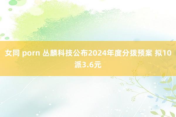 女同 porn 丛麟科技公布2024年度分拨预案 拟10派3.6元