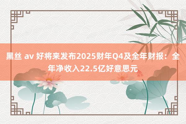 黑丝 av 好将来发布2025财年Q4及全年财报：全年净收入22.5亿好意思元